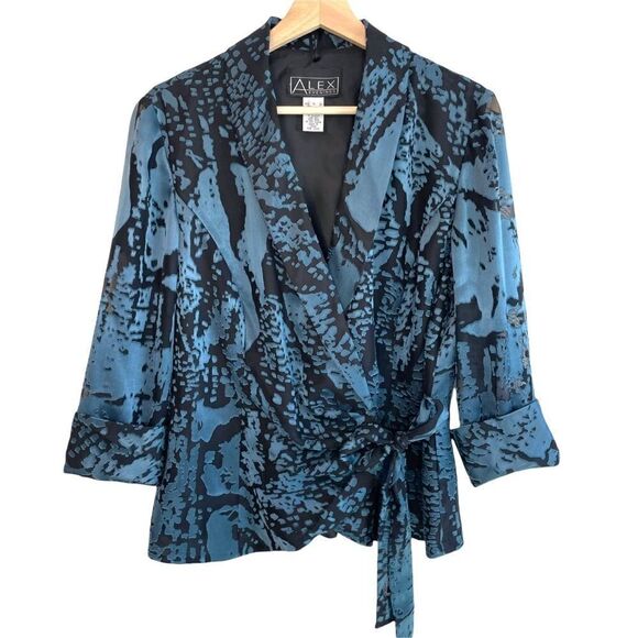 Alex Evenings Sheer Sleeve Wrap Blazer - Picture 1 of 9